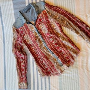 Miss Me Paisley & denim blouse